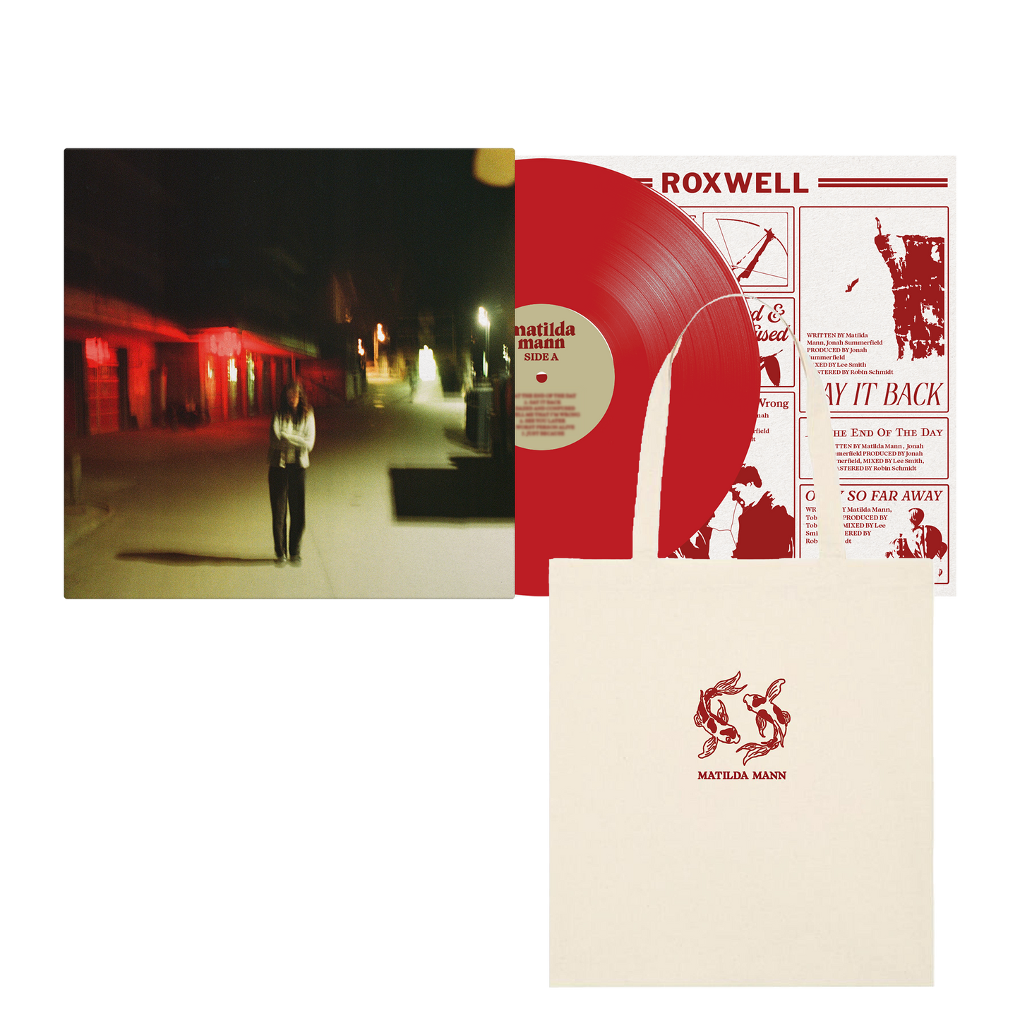 Roxwell Exclusive Red LP + Fish Tote + Signed Insert Bundle